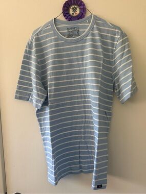 Faherty New (without tags) Classic Stripe Crewneck T‑Shirt in Light Blue/White
